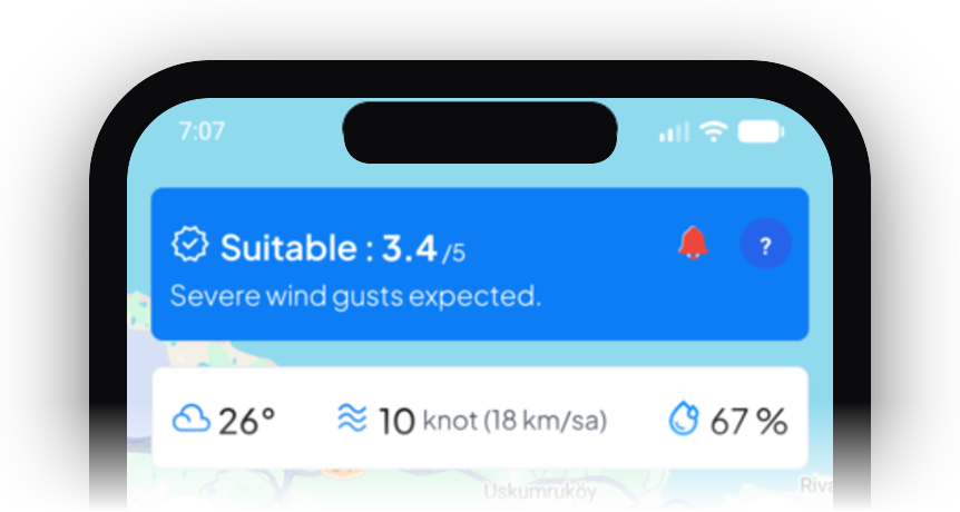 SUPspot app — live SUP suitability score and weather