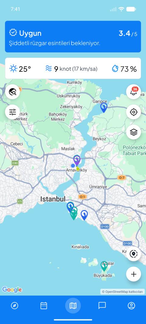 Map, Weather & SUP Score